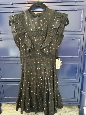 SAYLOR Black floral mini dress XS NWT